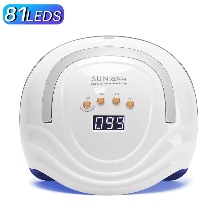 Carvallo-LED Lampa do paznokci NailRadiant Pro 81 | 81 LED-ów | 4 tryby timera | Inteligentny czujnik i technologia bezbólowe | Dla Carvallo i żeli LED
