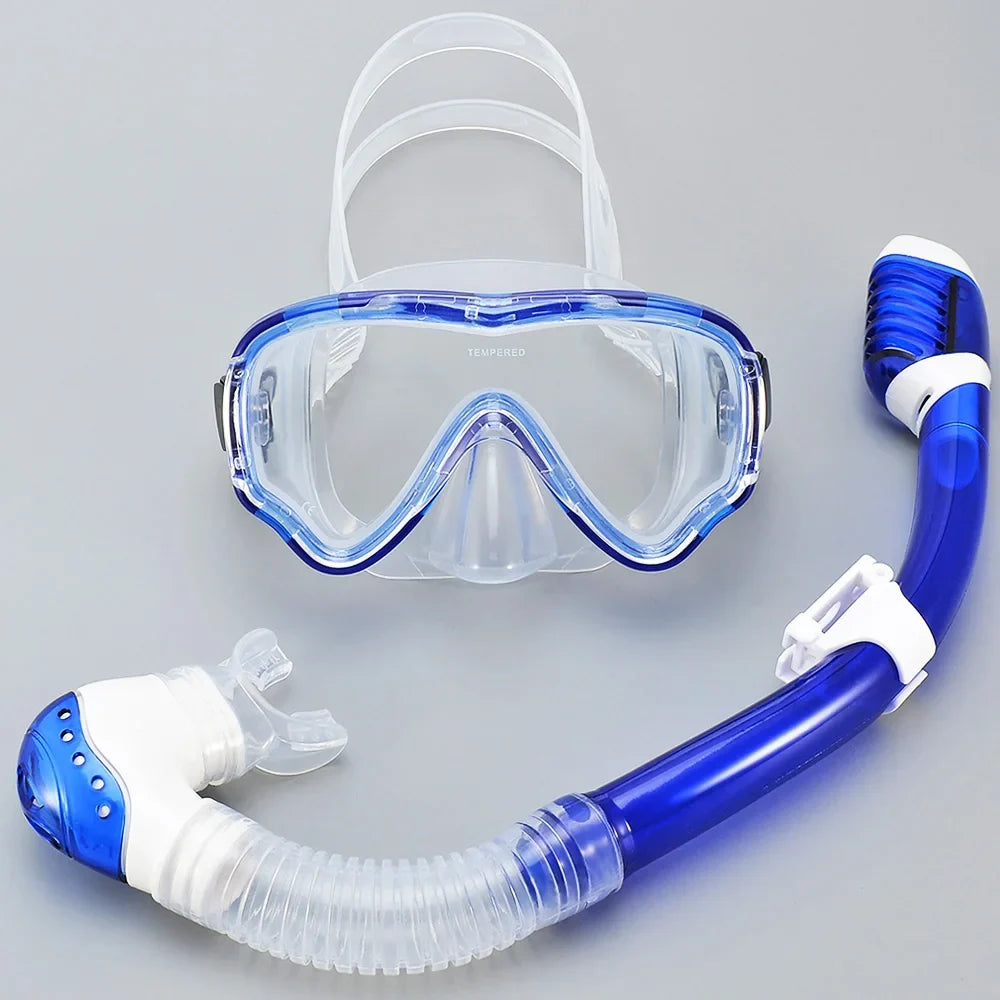 Carvallo Barn Tauchmask med snorkel | Antyfogowy i szczelny | Szkło hartowane i silikon | Dla chłopców i dziewcząt w wieku 7–15 lat