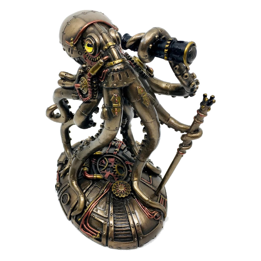 Kraken - Retro-futurystyczny steampunkowy ośmiorniczy eksplorator Statua