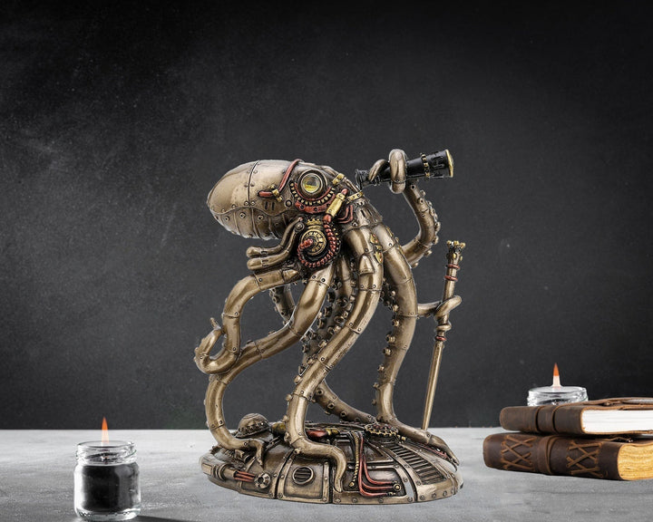 Kraken - Retro-futurystyczny steampunkowy ośmiorniczy eksplorator Statua
