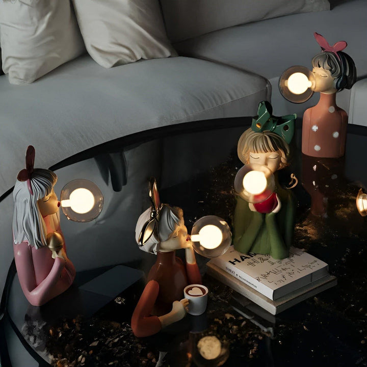 Nocna lampa z efektem bąbelków – USB Bubble Girl Ornament do stworzenia przytulnego domu