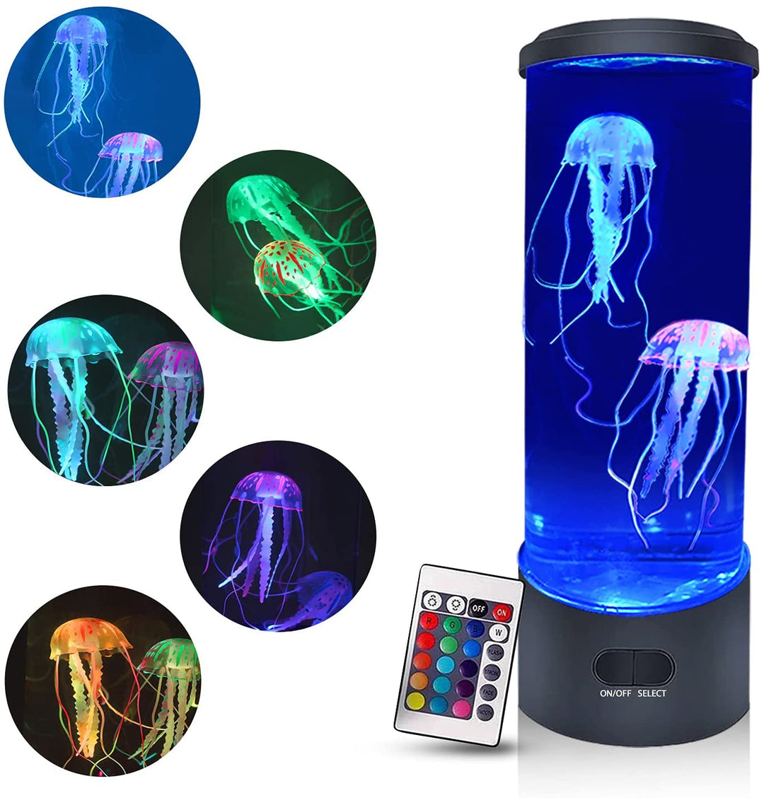 Lampa sensoryczna z kolorowymi meduzami