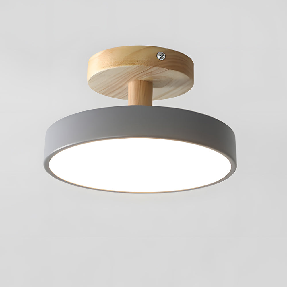 Nowoczesna Lampa Sufitowa LED z Drewna