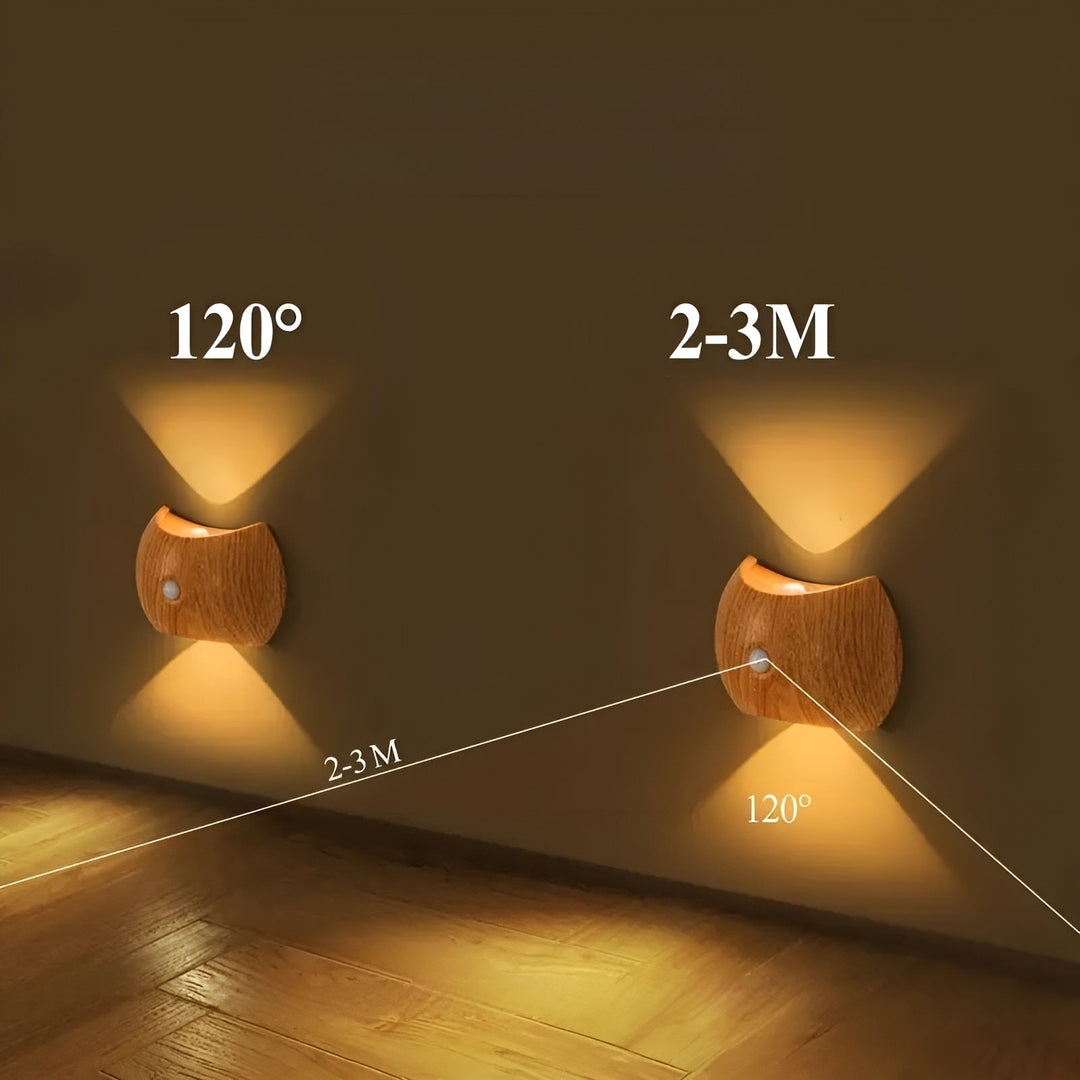 Lampa ścienna LED z czujnikiem ruchu – ładowalna i inteligentna | Idealna do sypialni i przedpokoju