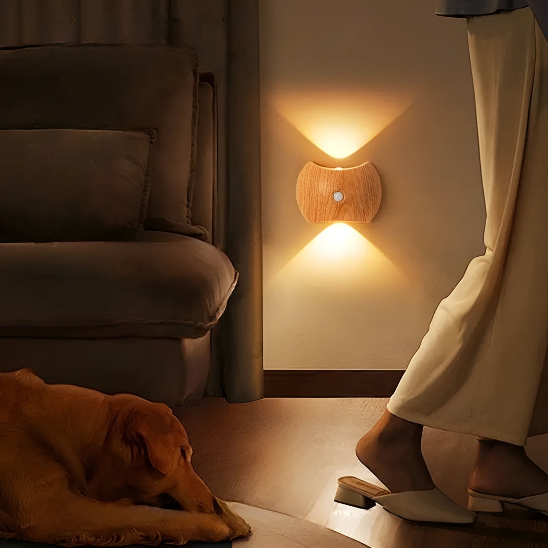 Lampa ścienna LED z czujnikiem ruchu – ładowalna i inteligentna | Idealna do sypialni i przedpokoju
