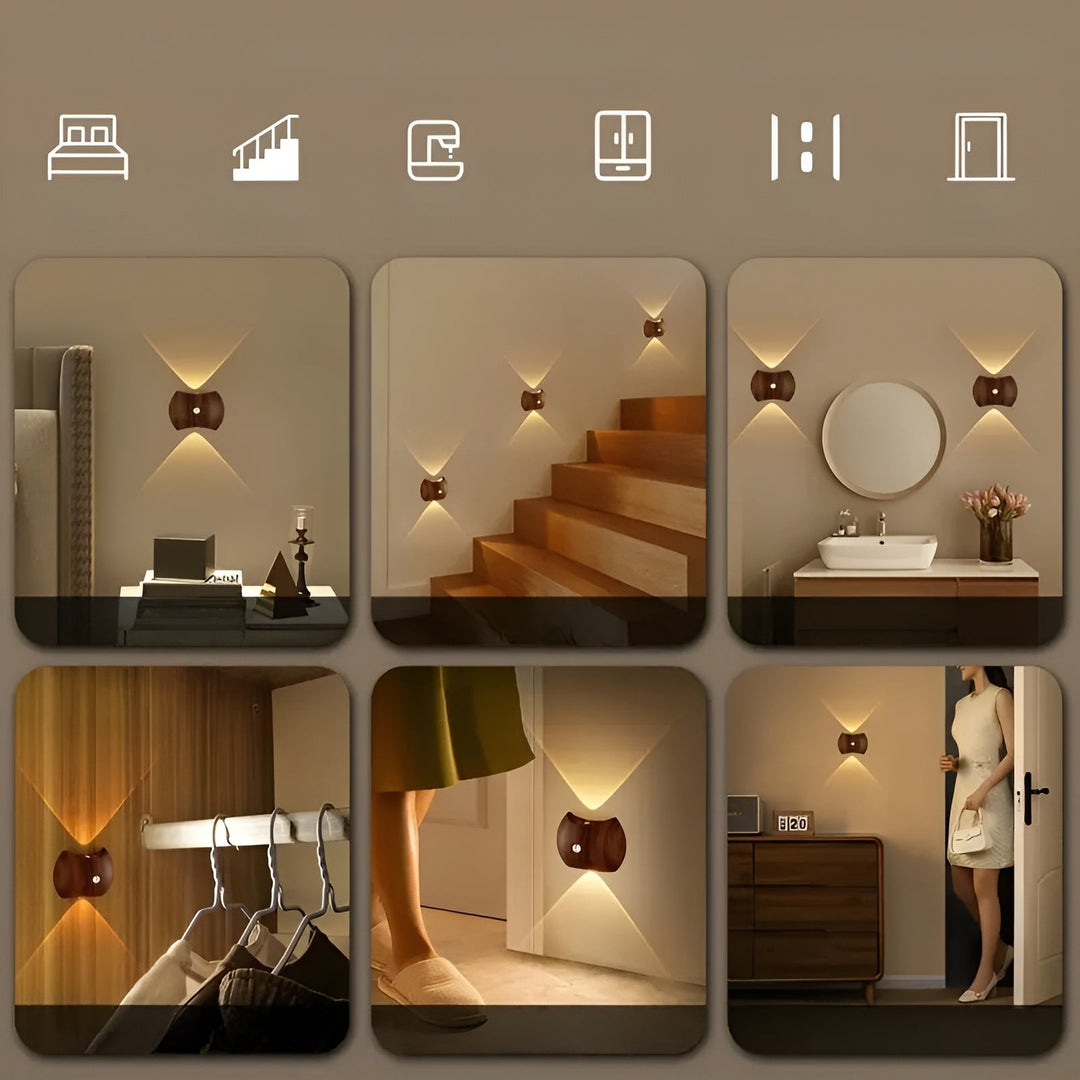 Lampa ścienna LED z czujnikiem ruchu – ładowalna i inteligentna | Idealna do sypialni i przedpokoju