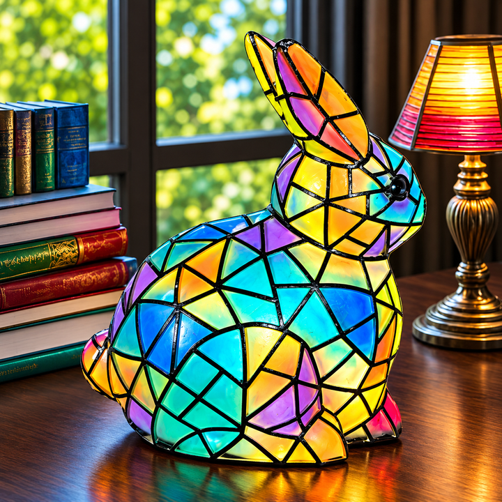 Zwierzęce Szkło Kolorowe Lampa Stołowa Ornament