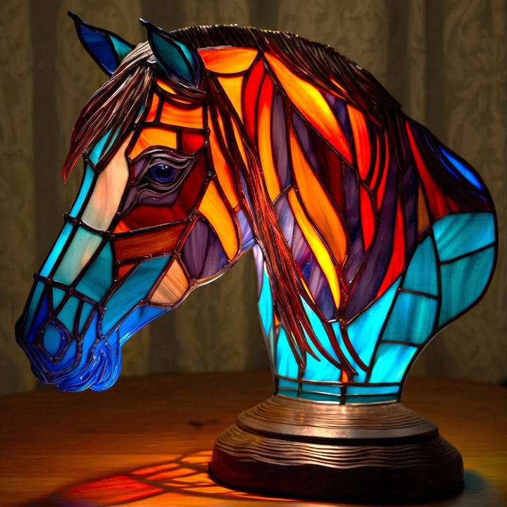 Zwierzęce Szkło Kolorowe Lampa Stołowa Ornament