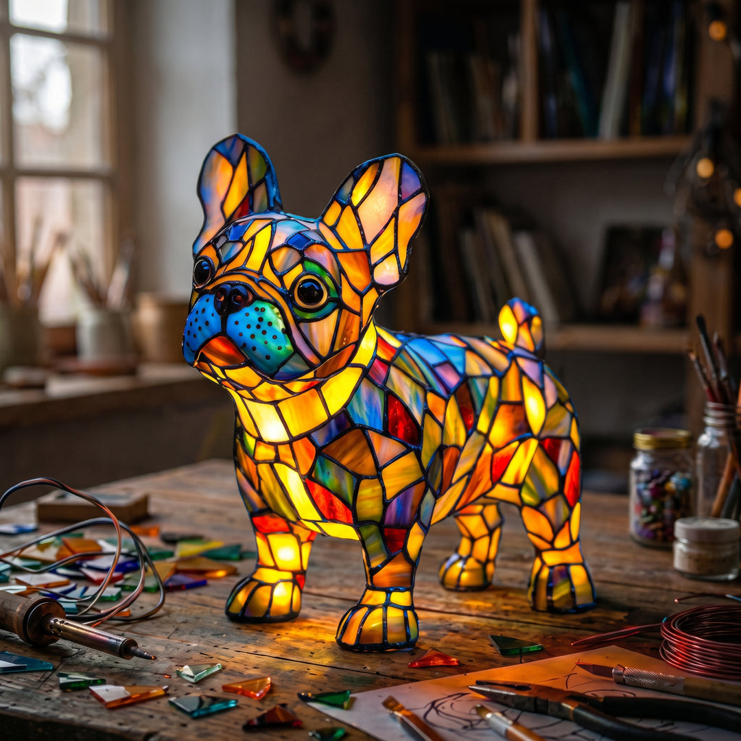 Zwierzęce Szkło Kolorowe Lampa Stołowa Ornament