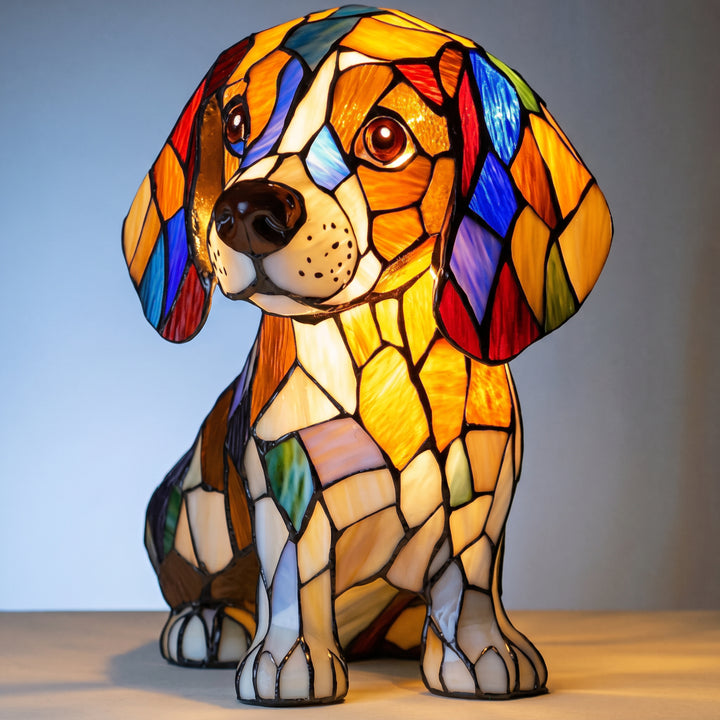 Zwierzęce Szkło Kolorowe Lampa Stołowa Ornament