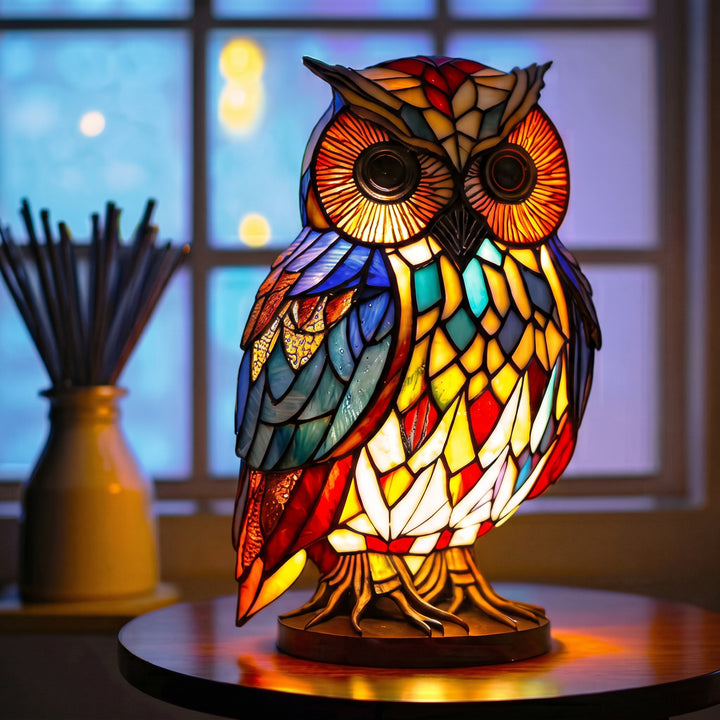 Zwierzęce Szkło Kolorowe Lampa Stołowa Ornament
