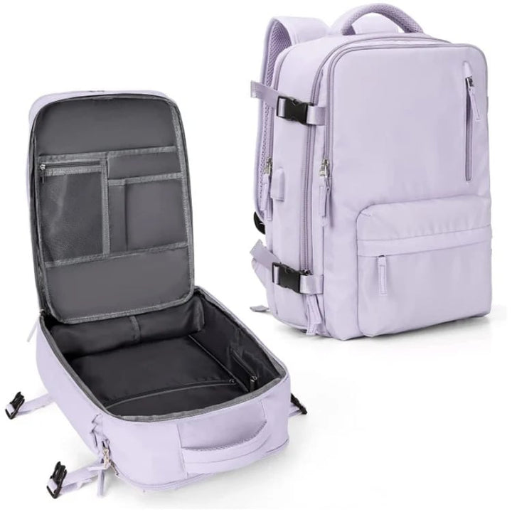 Carvallo Damski Plecak Turystyczny 35 L | Wodoodporny z portem USB | Ochrona przed kradzieżą i kieszeń na buty | Do Wędrówek, Codzienności i Podróży