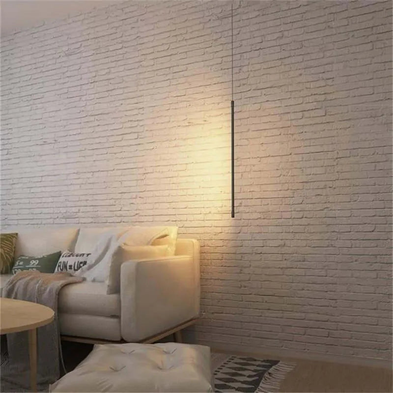 Lampa Wisząca Slim Czarny Metal Lampa Nocna