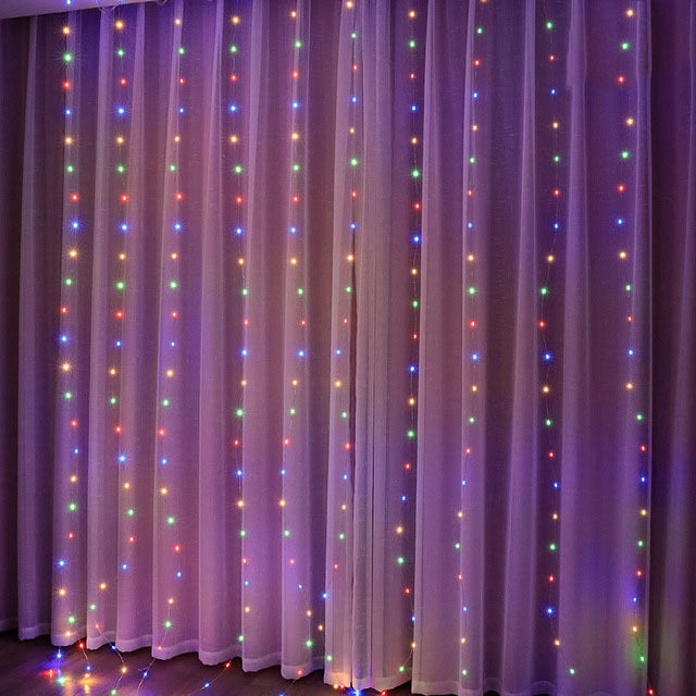Elegancka LED Zasłona Świąteczna – zdalnie sterowana z timerem i 8 trybami świetlnymi
