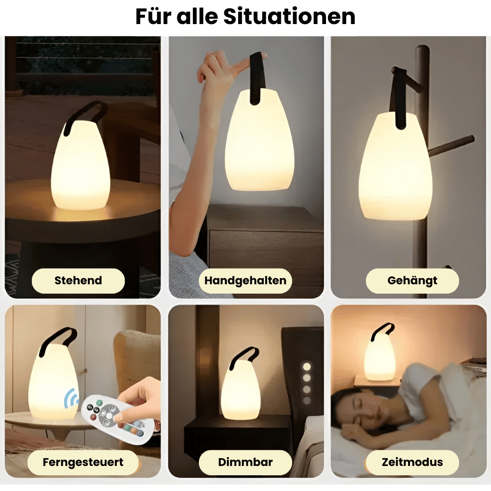 Lampa LED bezprzewodowa – Przenośna i Wodoodporna z pilotem | Do ogrodu, balkonu i salonu