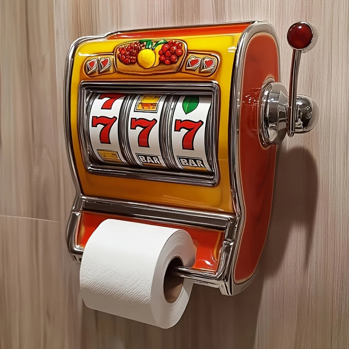 Jackpot Uchwyt na papier toaletowy – Design maszyny do gier i montaż na ścianie