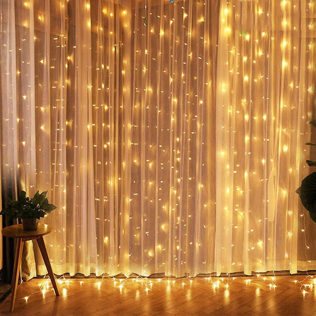 Elegancka LED Zasłona Świąteczna – zdalnie sterowana z timerem i 8 trybami świetlnymi