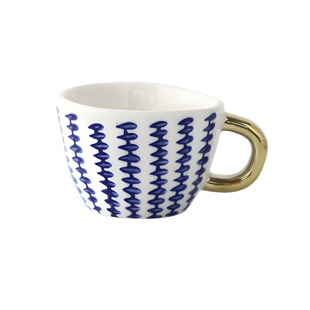 Kubek ceramiczny z geometrycznym wzorem – Stylowy i nowoczesny | Idealny do kawy lub herbaty