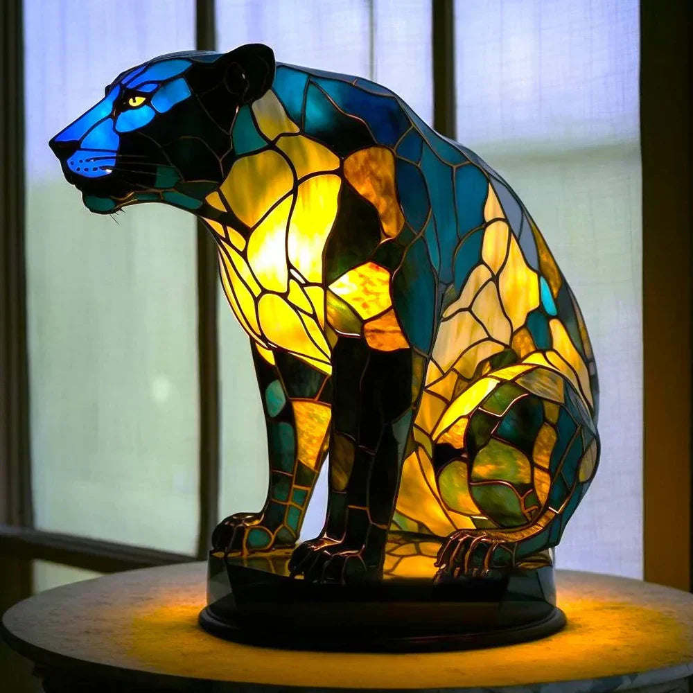 Wibrantne Szkło Lampy Zwierząt – Artystyczna Dekoracja Stołowa