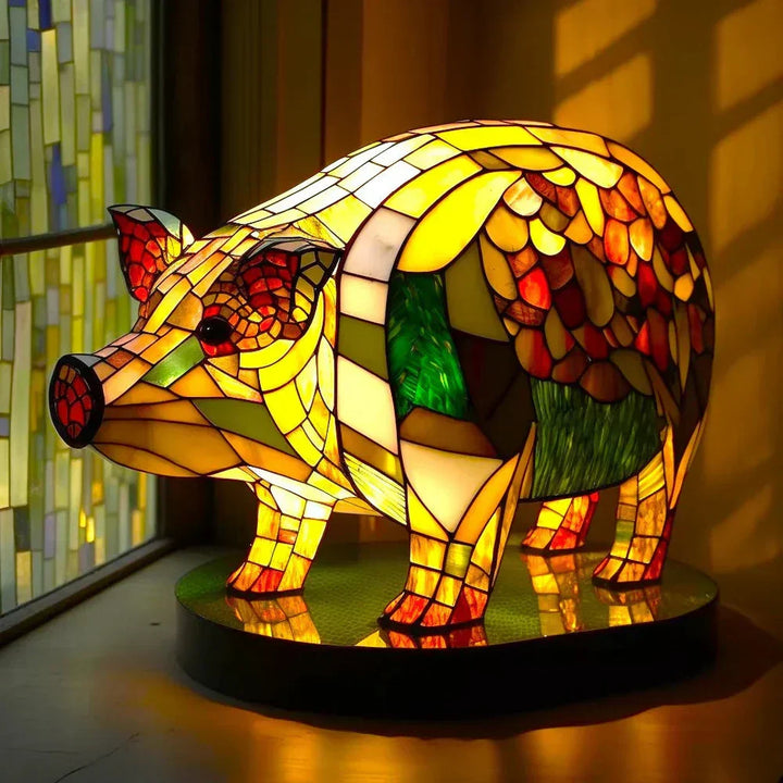 Wibrantne Szkło Lampy Zwierząt – Artystyczna Dekoracja Stołowa