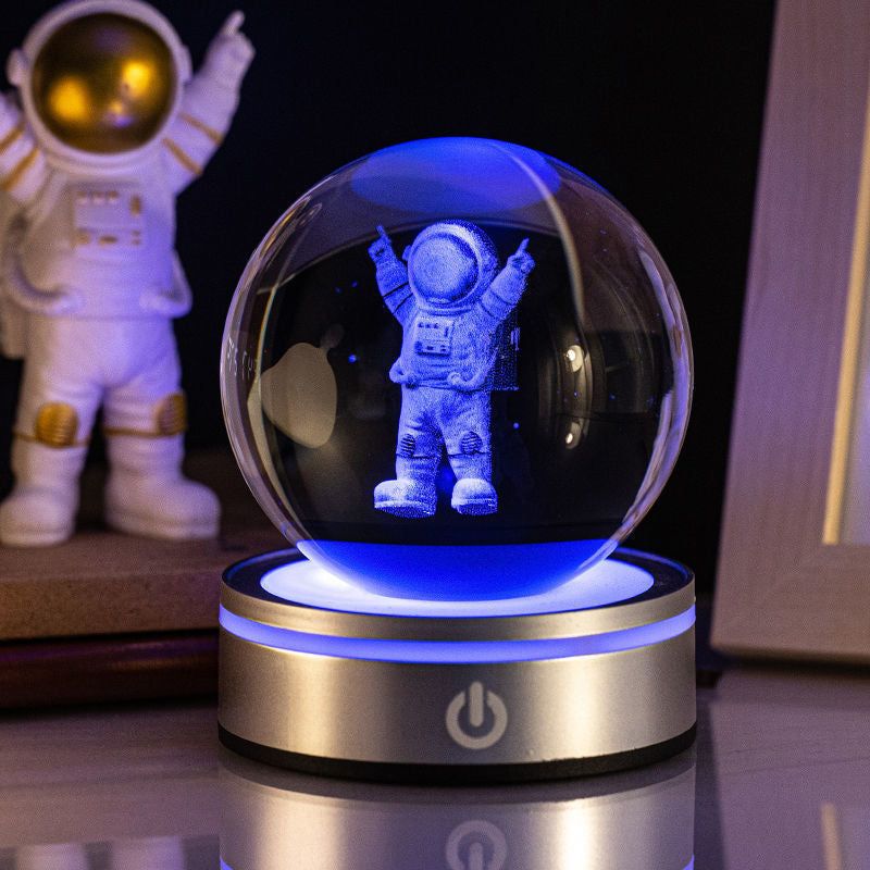 Lampka nocna kryształowa kula 3D z grawerem wewnątrz