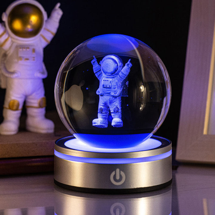 Lampka nocna kryształowa kula 3D z grawerem wewnątrz