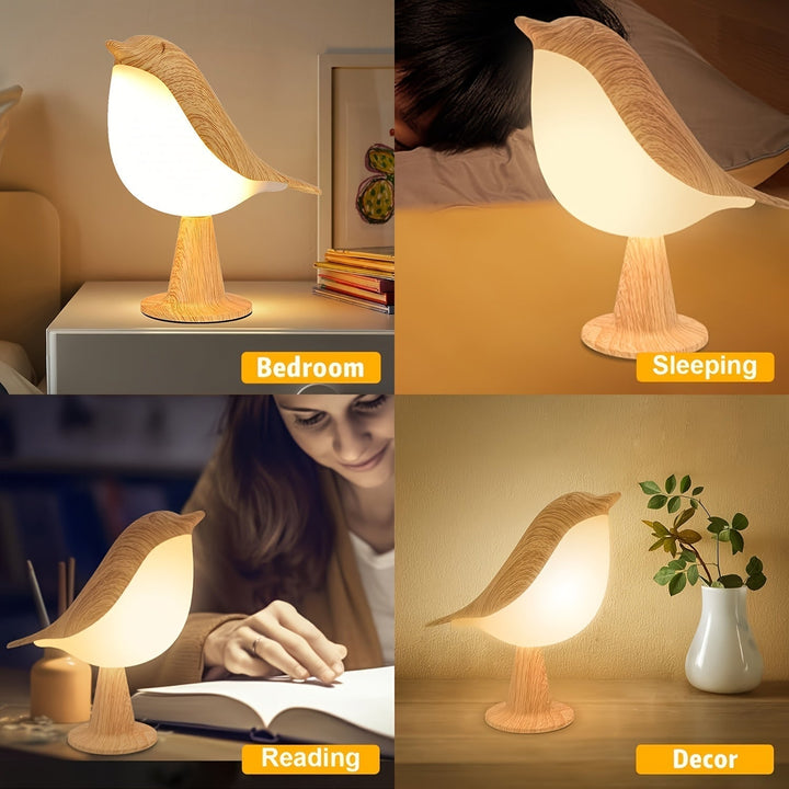 Lampa LED w Kształcie Ptaka z Aromadiffuzorem – Ładowana przez USB Nocna Lampa i Lampa do Czytania z 3 Temperaturowymi Barwami