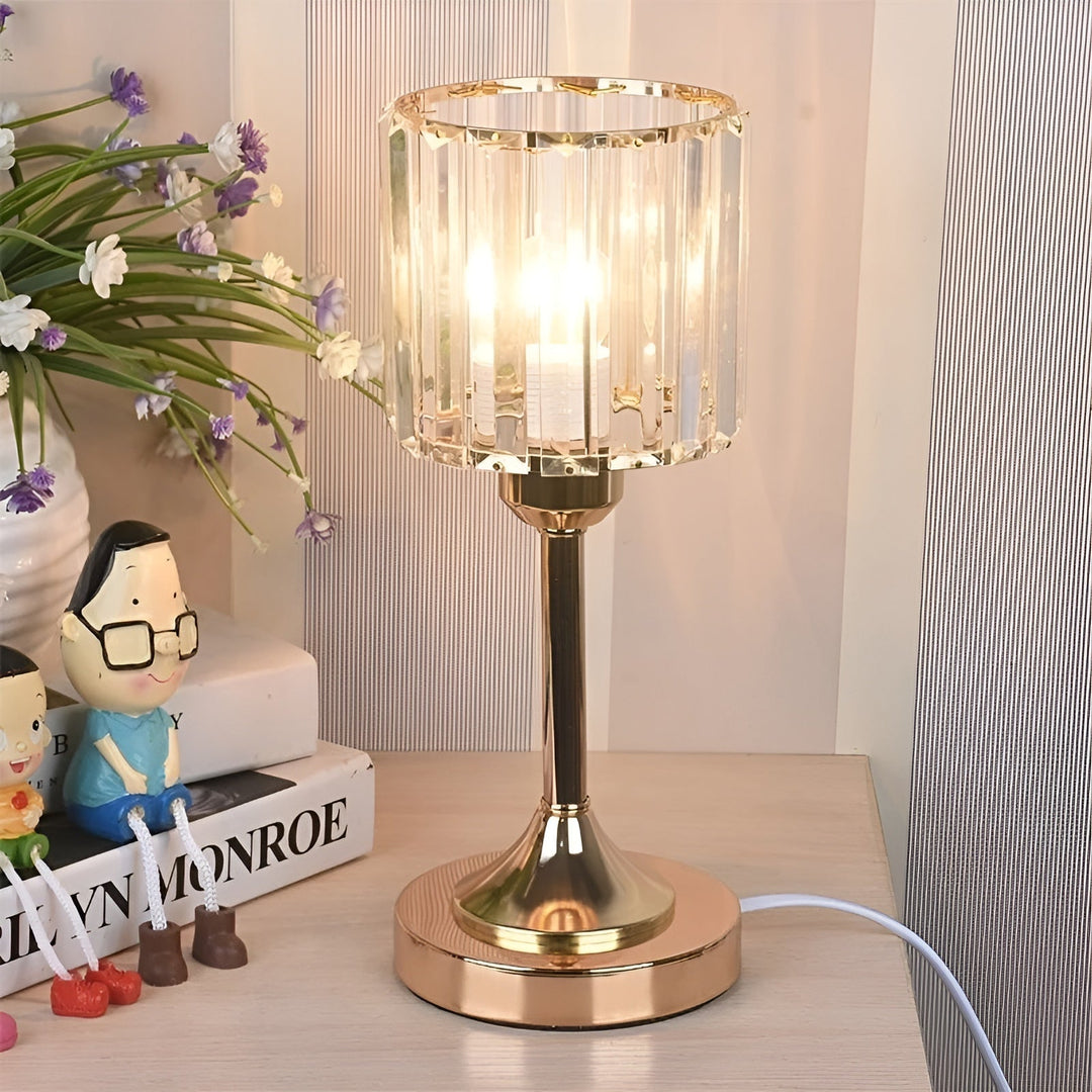 GlowGem Lampa - Nordycka Kryształowa Lampa LED na Stół