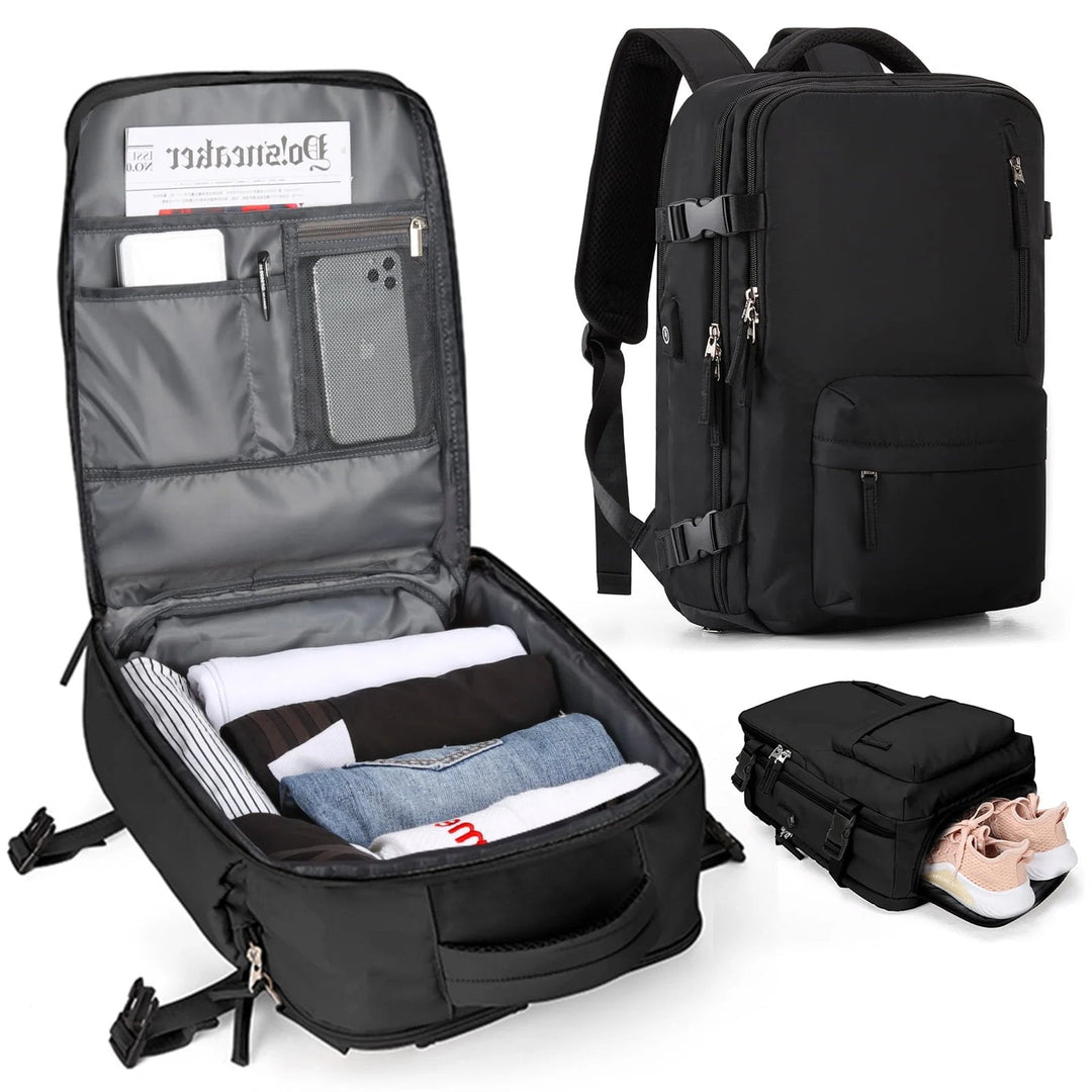 Carvallo Damski Plecak Turystyczny 35 L | Wodoodporny &amp; z portem USB | Ochrona przed kradzieżą &amp; Komora na buty | Do Wędrówek, Codziennych Użycia &amp; Podróży