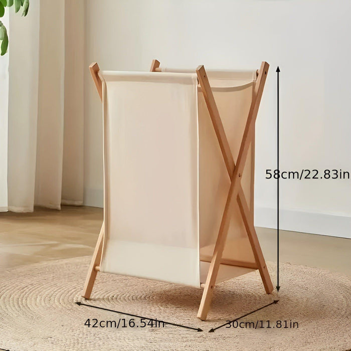FlexiWood Korg - Składany kosz na pranie z drewna