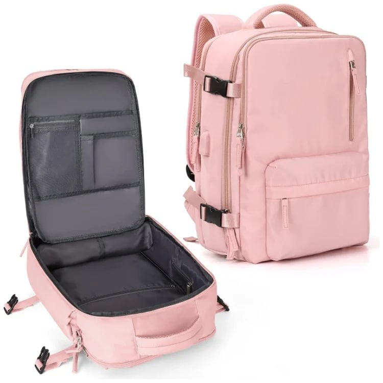 Carvallo Damski Plecak Turystyczny 35 L | Wodoodporny z portem USB | Ochrona przed kradzieżą i kieszeń na buty | Do Wędrówek, Codzienności i Podróży