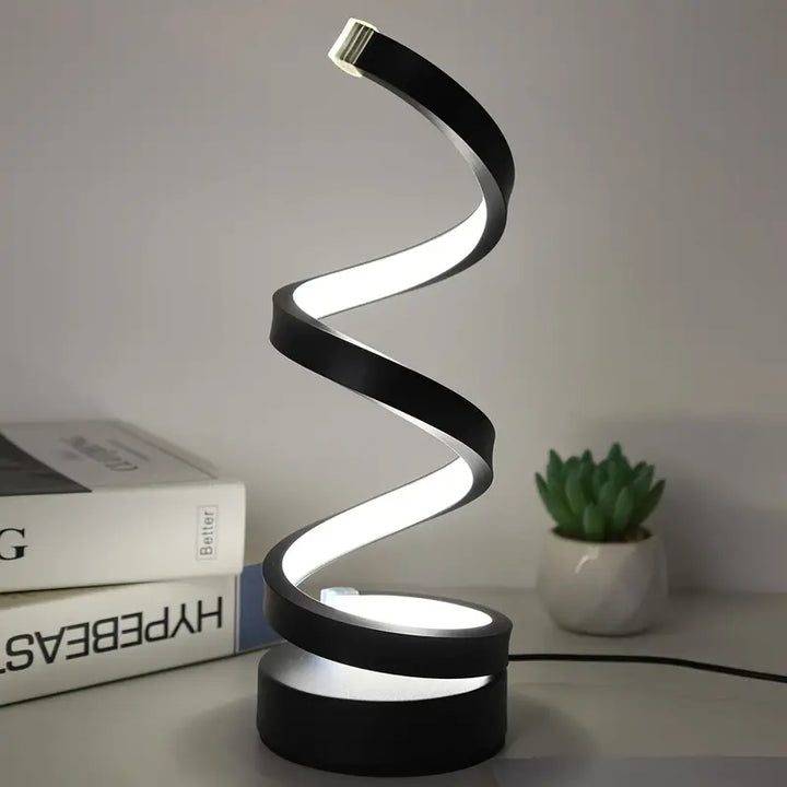 Nowoczesna Lampa Stołowa w Kształcie Spirali | Dimmowalna LED | 15.7" Wysokości | Energooszczędne Skulpturalne Światło