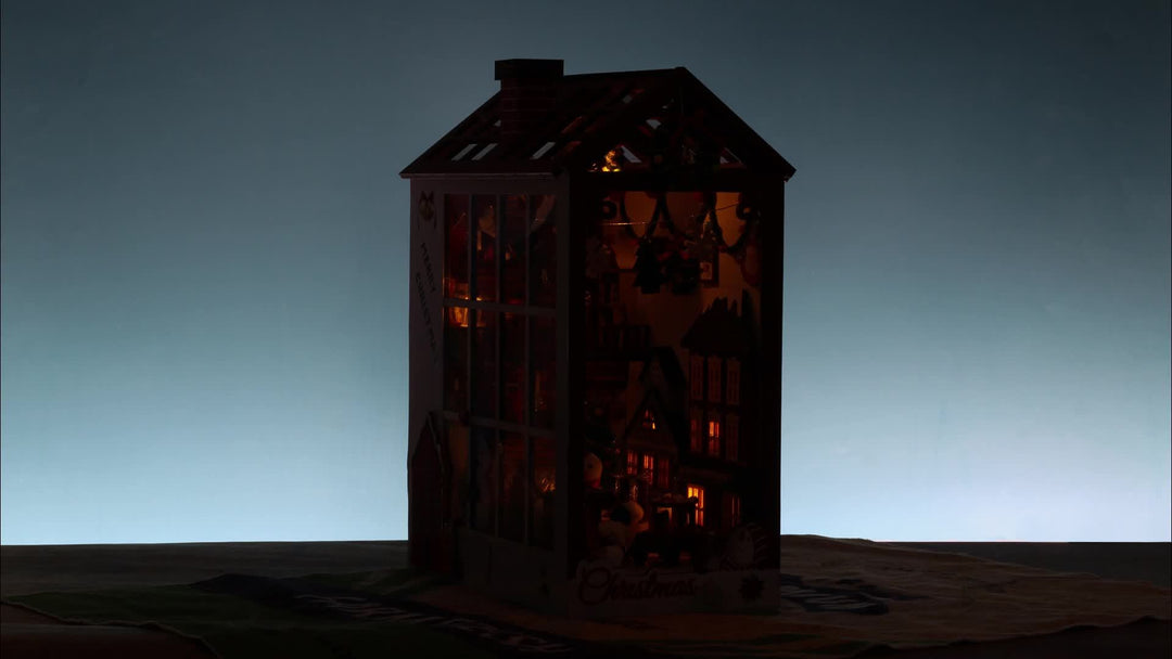 DIY Miniaturowy Domek Świąteczny – Zestaw Puzzle 3D do Dekoracji Świątecznych i Uroczystości