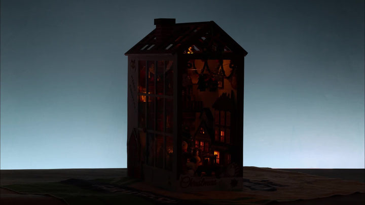 DIY Miniaturowy Domek Świąteczny – Zestaw Puzzle 3D do Dekoracji Świątecznych i Uroczystości