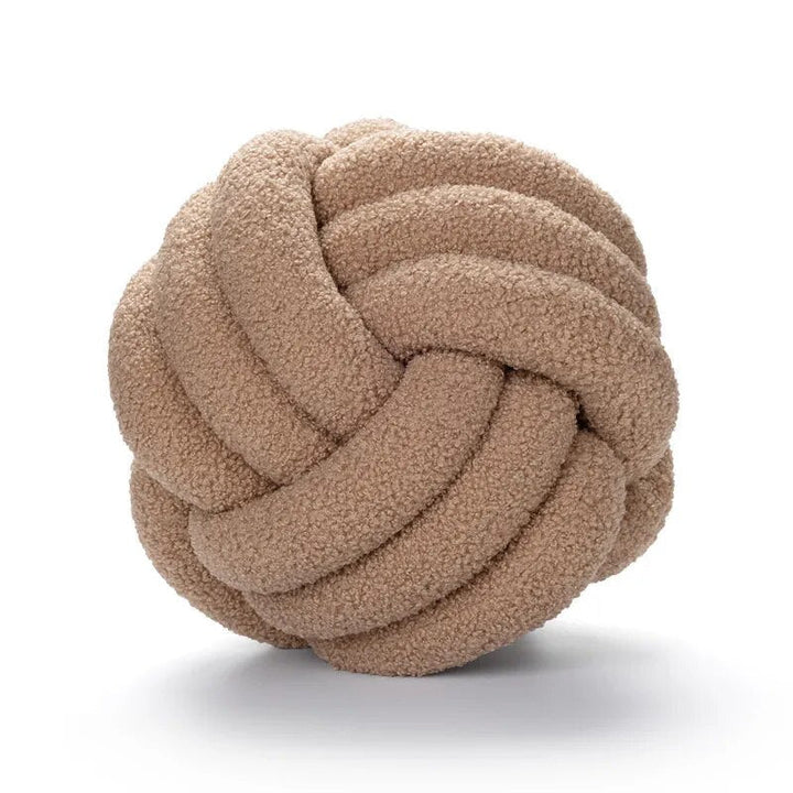 Dekoracyjna Knuta Poduszka Teddy - 100% Wełna, Okrągła