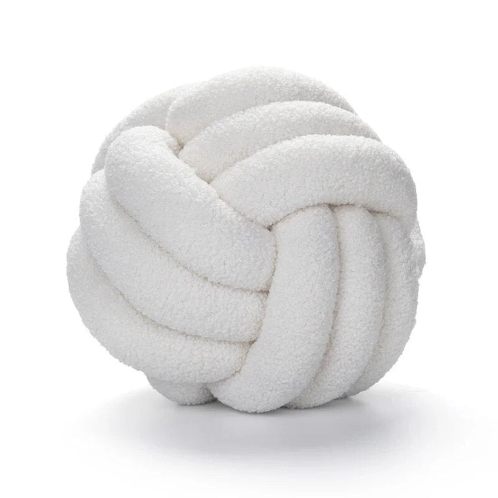Dekoracyjna Knuta Poduszka Teddy - 100% Wełna, Okrągła