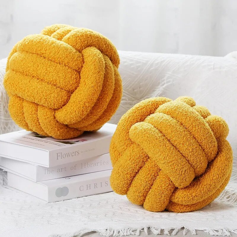 Dekoracyjna Knuta Poduszka Teddy - 100% Wełna, Okrągła