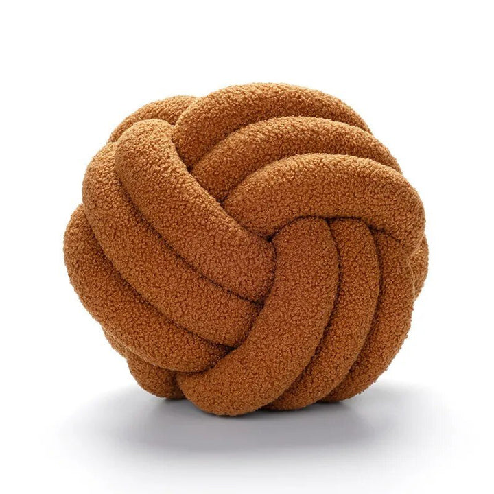 Dekoracyjna Knuta Poduszka Teddy - 100% Wełna, Okrągła