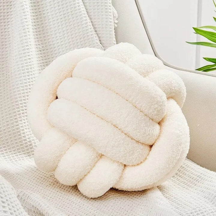 Dekoracyjna Knuta Poduszka Teddy - 100% Wełna, Okrągła