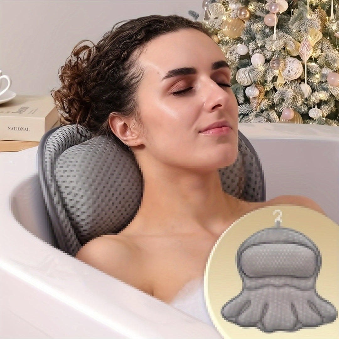 LuxieSpa 4D Luxe Poduszka do Wanny - Oddychająca Poduszka z Wsparciem na Szyję i Plecy dla Relaksującej Kąpieli