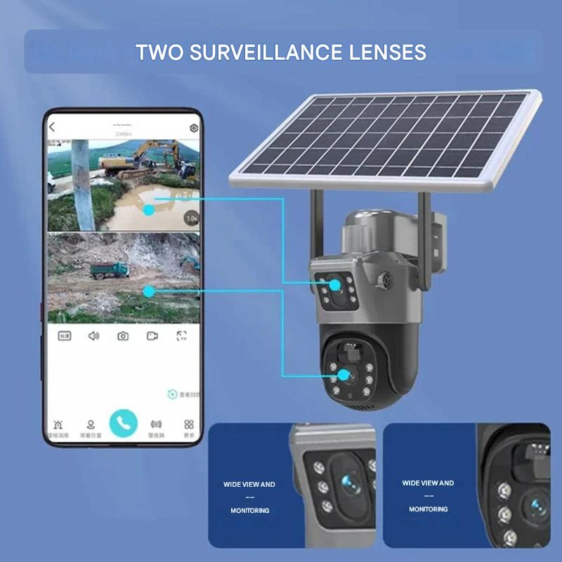 4K bezprzewodowa kamera bezpieczeństwa – inteligentne monitorowanie na zewnątrz z powiadomieniami o ruchu i ładowaniem solarnym