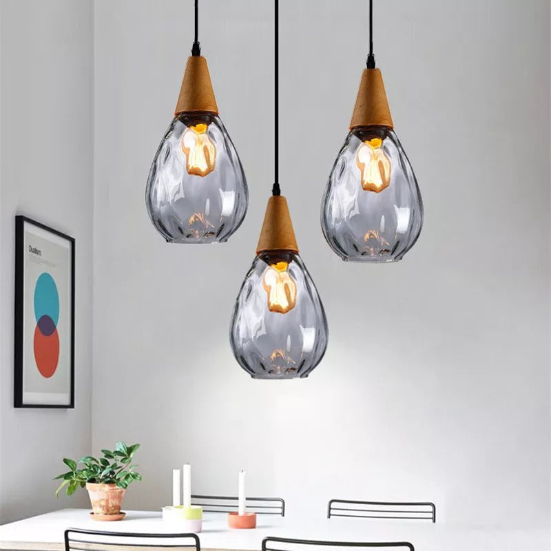 Vintage Kropelkowa Lampa Szklana do Stylowych Kuchni