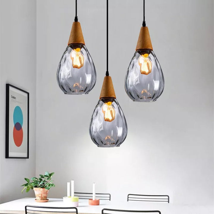 Vintage Kropelkowa Lampa Szklana do Stylowych Kuchni