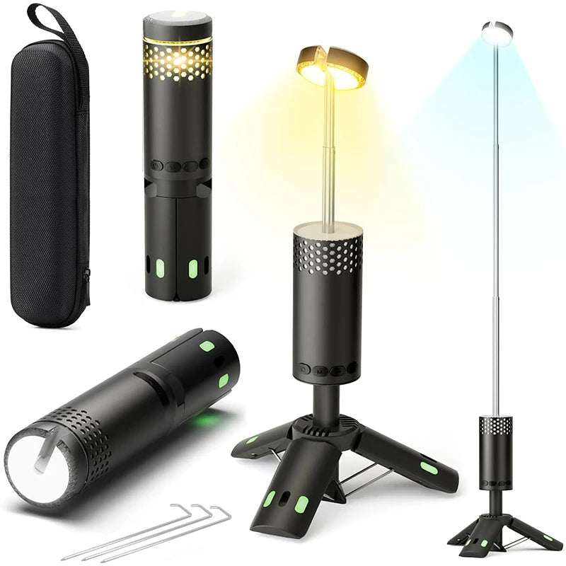 Lampa kempingowa z statywem, ładowalna, LED