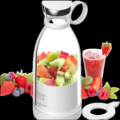 Kompaktowy Przenośny Mikser Smoothie z Pojemnikiem na Owoce i Wieczkiem do Picia