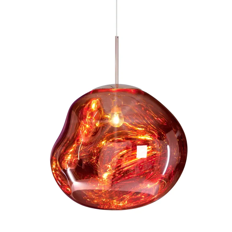 Nowoczesna lampa wisząca ze srebrnego/czerwonego szkła 1 lampa do jadalni