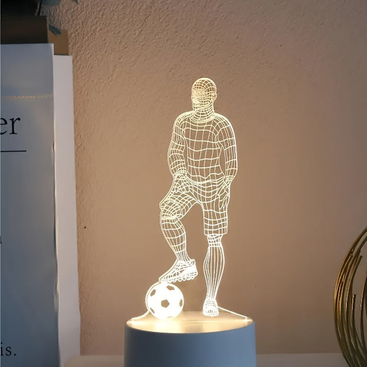 Lampa 3D w kształcie piłkarza – Dla sportowej atmosfery