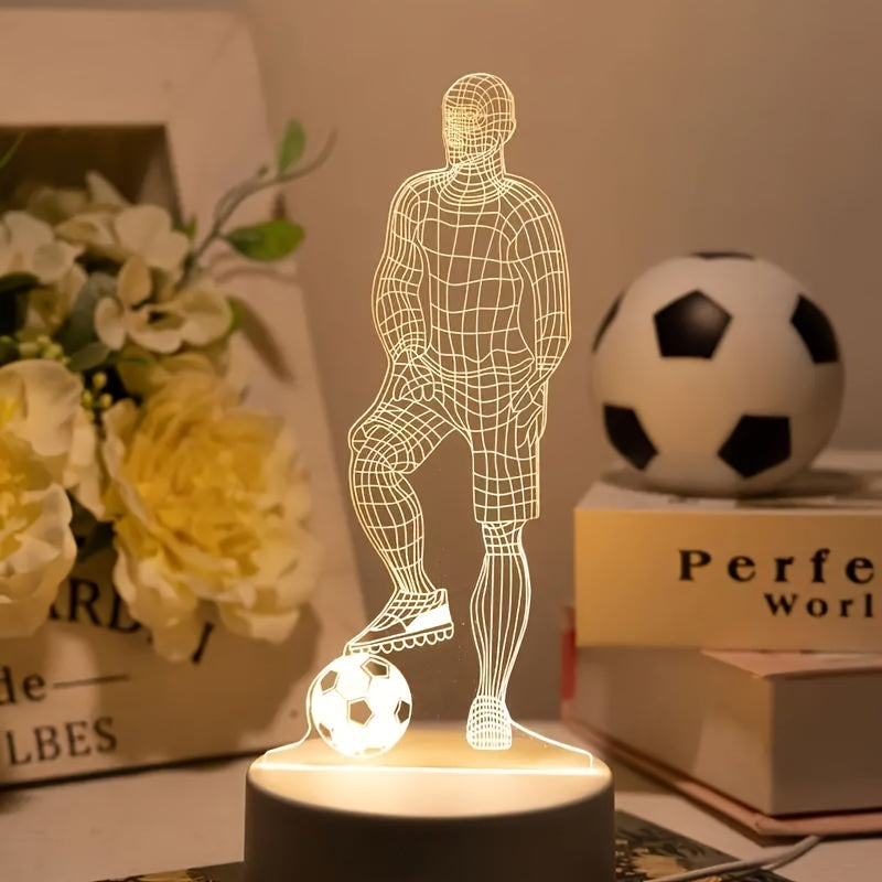 Lampa 3D w kształcie piłkarza – Dla sportowej atmosfery