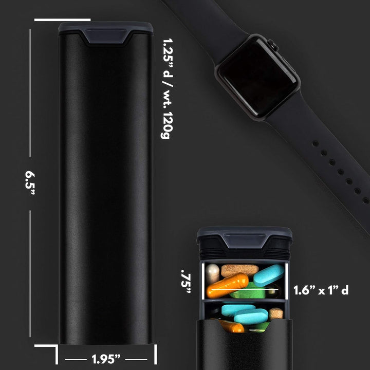 7-Dniowy Pojemnik na Tabletki - Elegancki Organizer z Aluminium i Drewna do Witamin i Leków