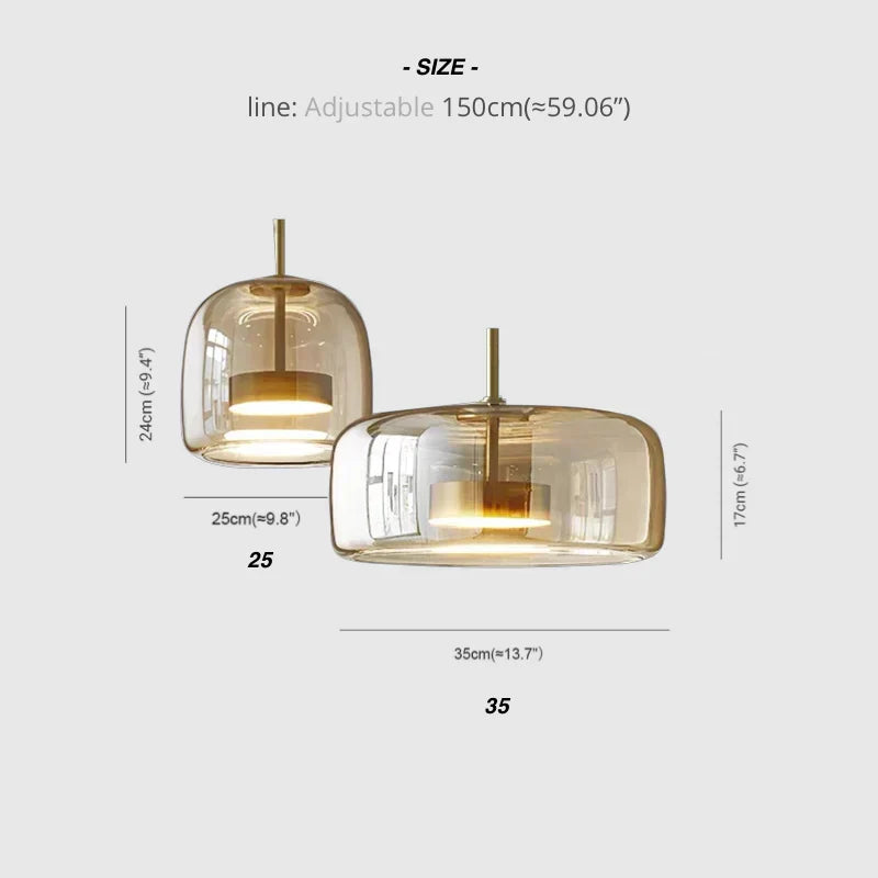 Lampa Wisząca Szklana LED Nowoczesna